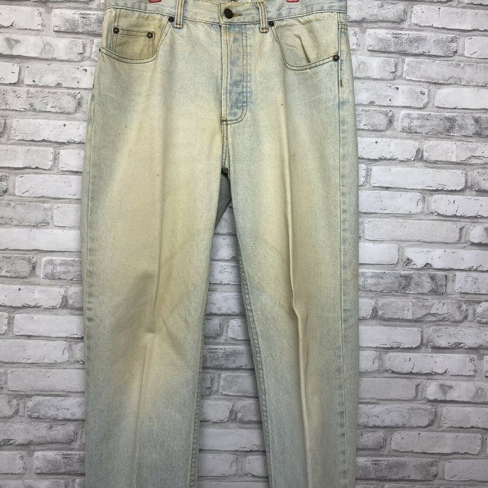 Banana Republic Stonewash Denim Jeans Buttons Closure 33/Small Men Vintage